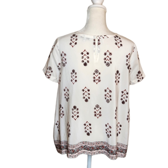 Madewell 100% Silk Vinefloral Top with Border - Picture 3 of 8